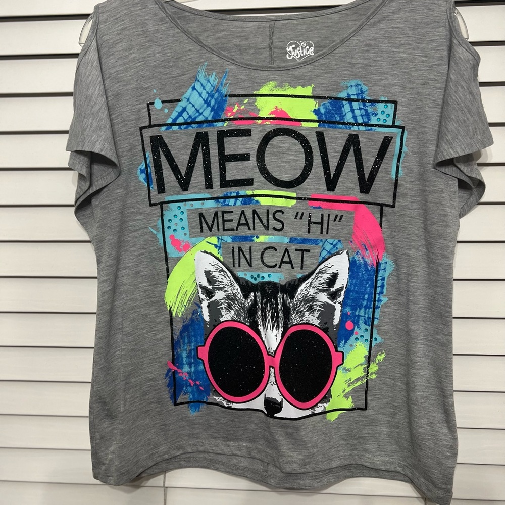 Justice gray teen shirt size 10-12